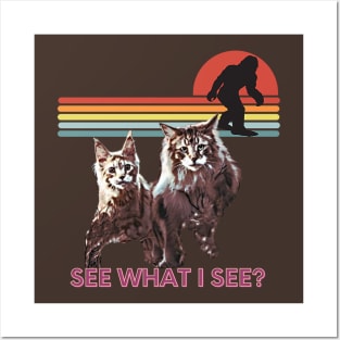 See what I see? (2 cats and Bigfoot) Posters and Art